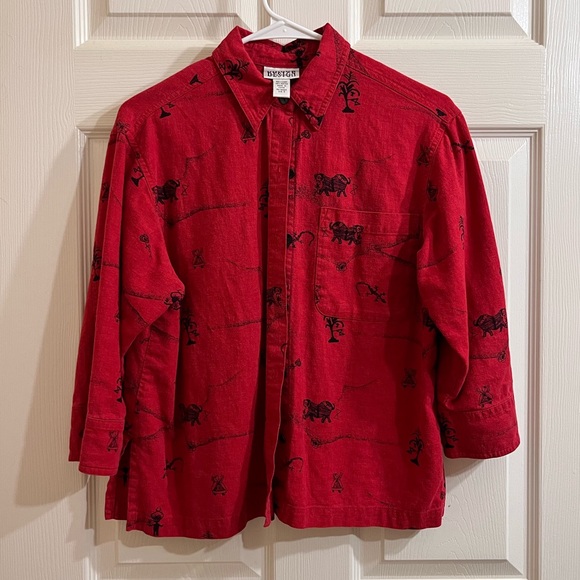 Soft red button down - Picture 1 of 5